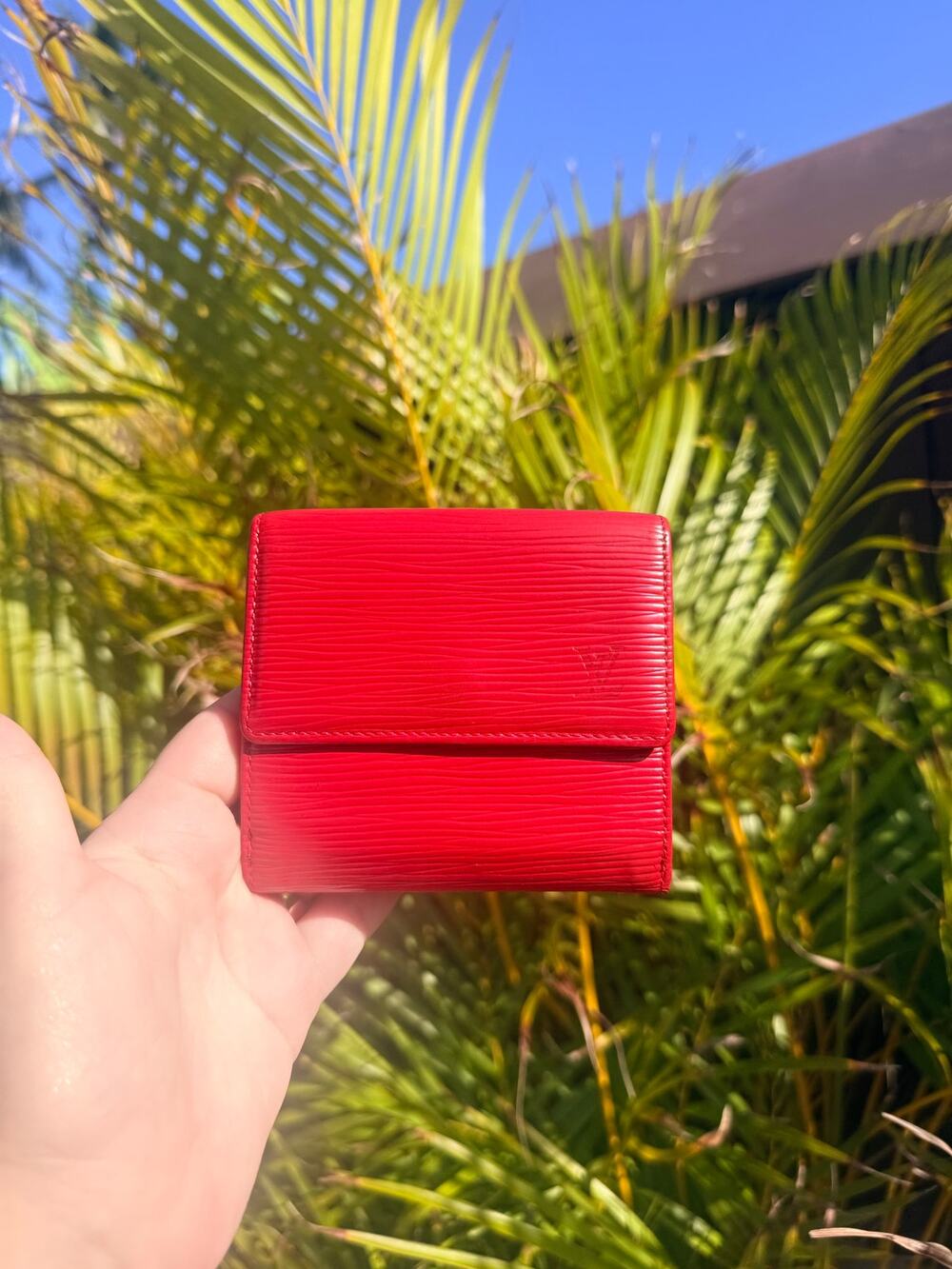 Louis Vuitton Elise Red Epi Wallet w/ COA